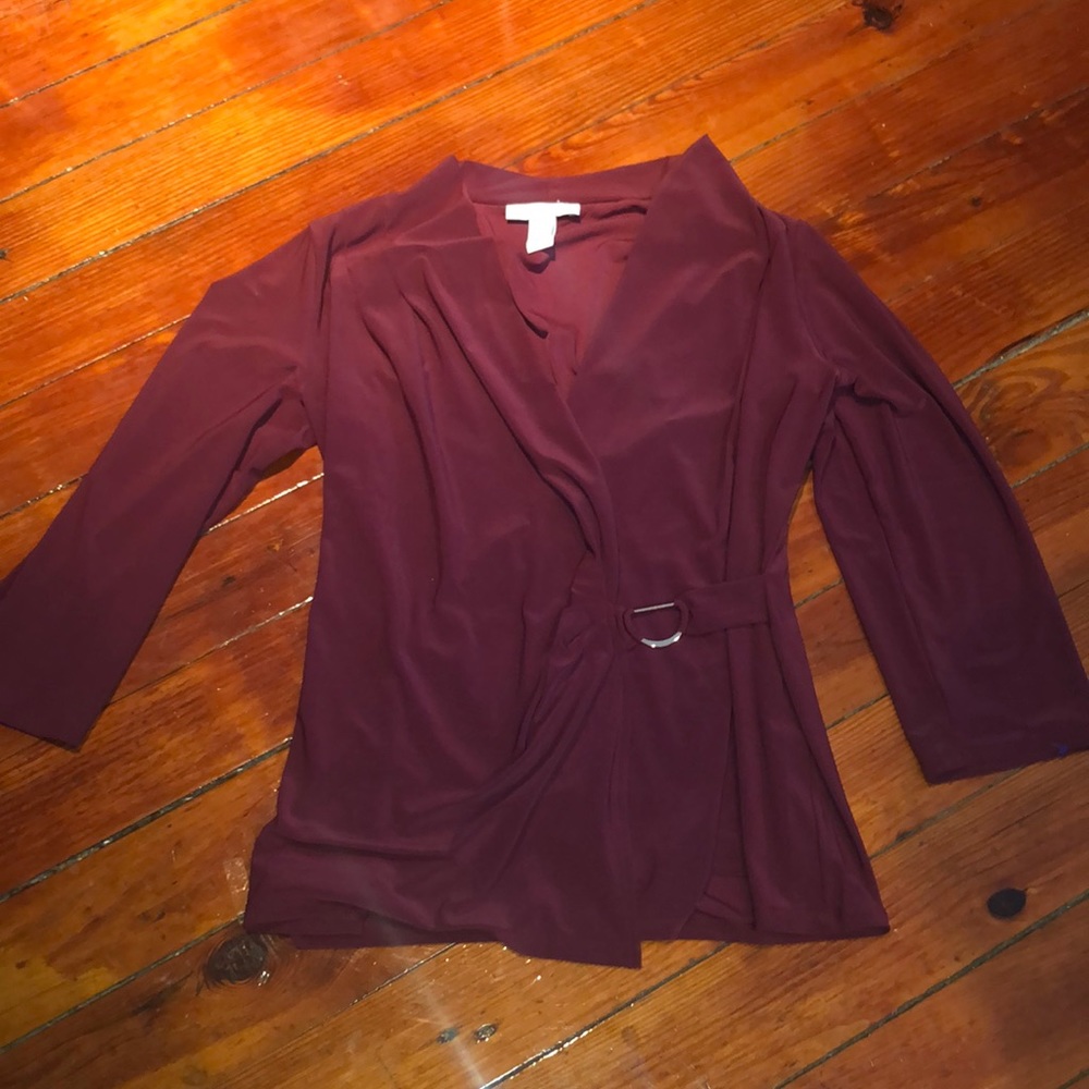 White House black market Burgundy blouse